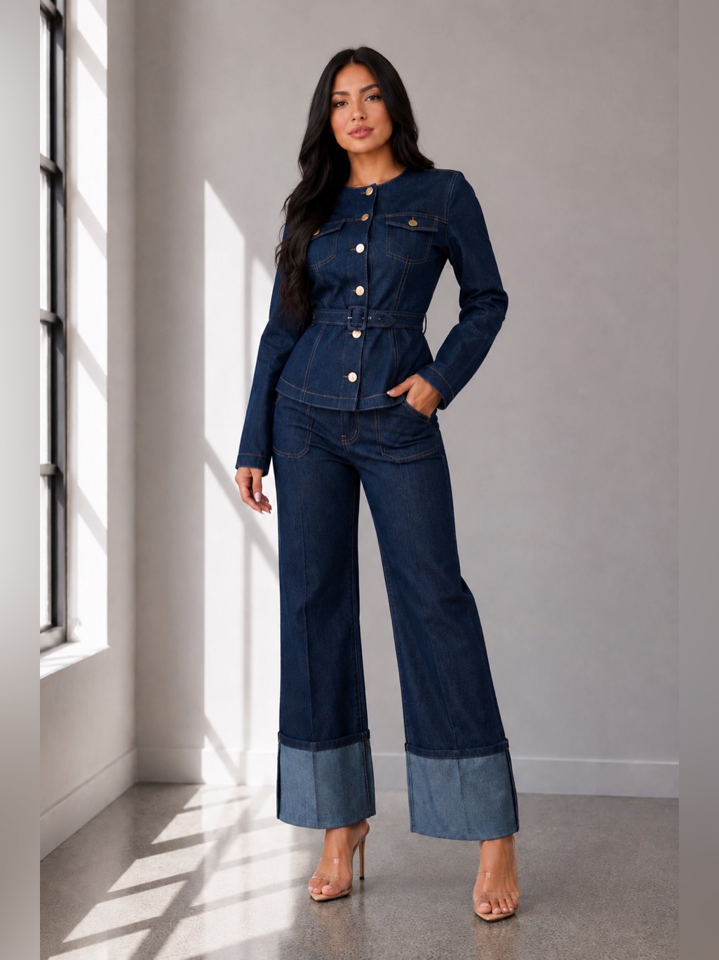 411. Midnight Muse Denim Two-Piece Set